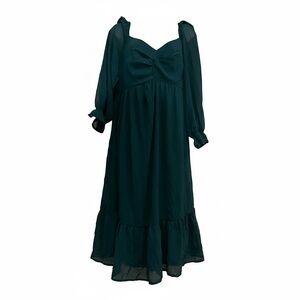 Talisea Plus Size Chiffon Midi Dress – Size 14W | NWT | Elegant Green